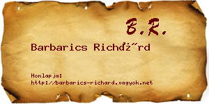Barbarics Richárd névjegykártya
