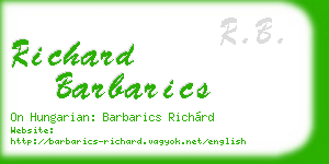 richard barbarics business card