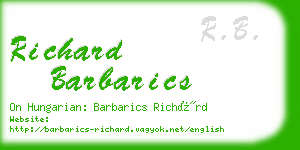 richard barbarics business card